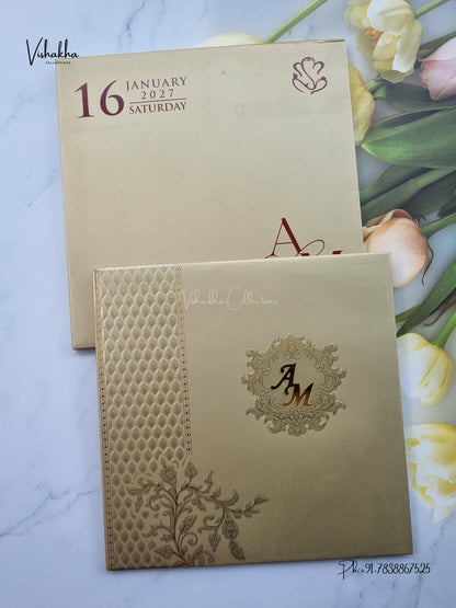 Semi Box Padded Hindu Muslim Christian Sikh Jain invitation Cards SN-257 – image 1