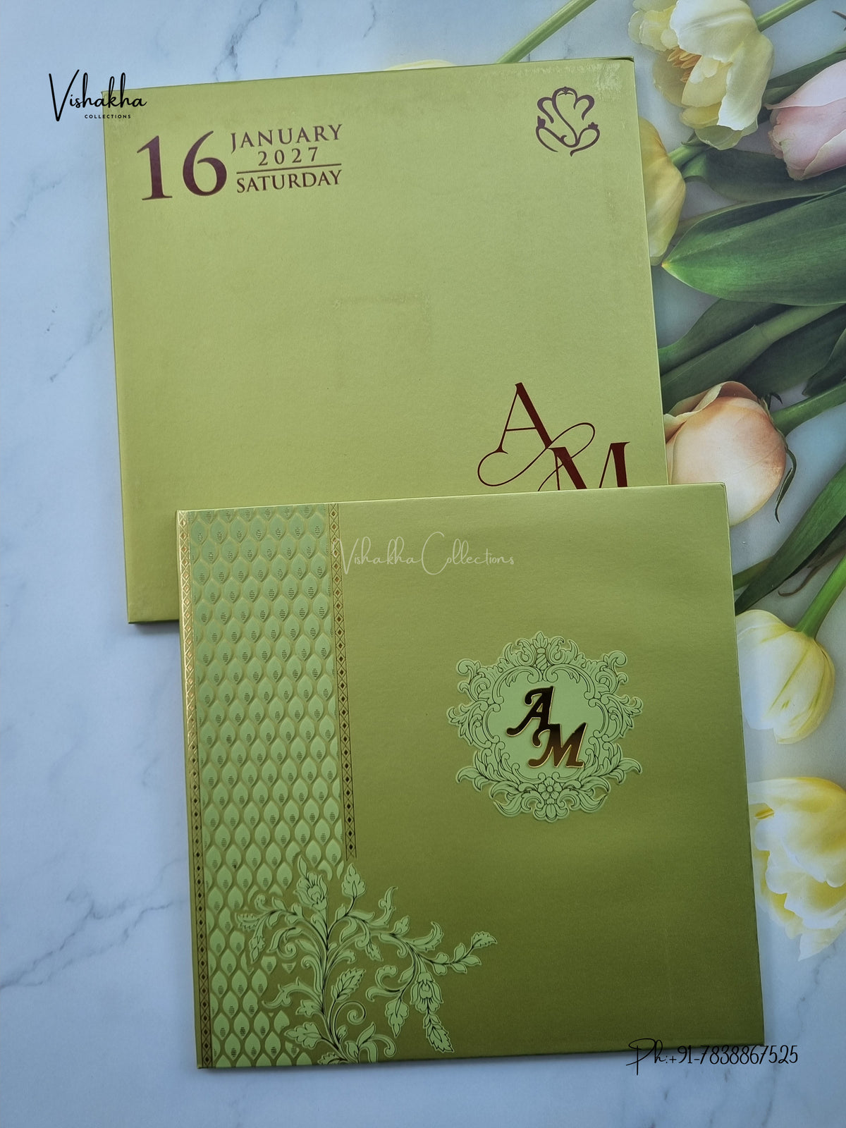 Semi Box Padded Hindu Muslim Christian Sikh Jain invitation Cards SN-258 – image 1