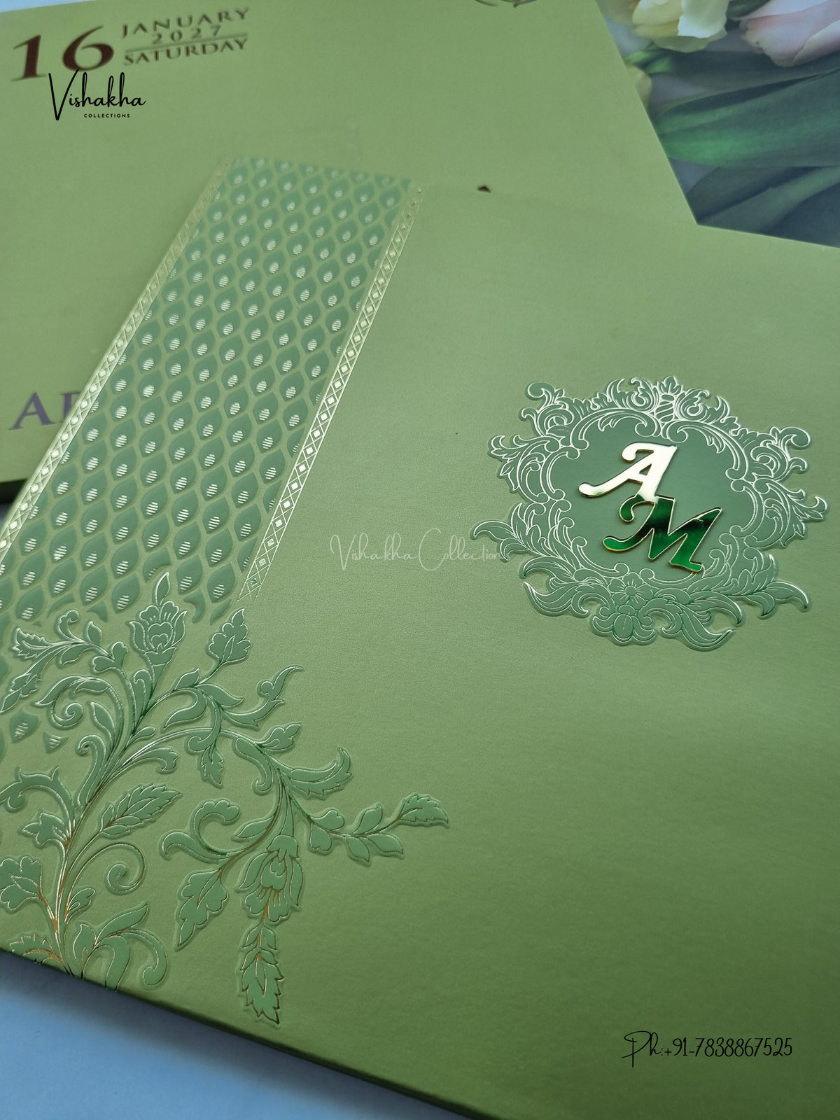 Semi Box Padded Hindu Muslim Christian Sikh Jain invitation Cards SN-258 – image 2