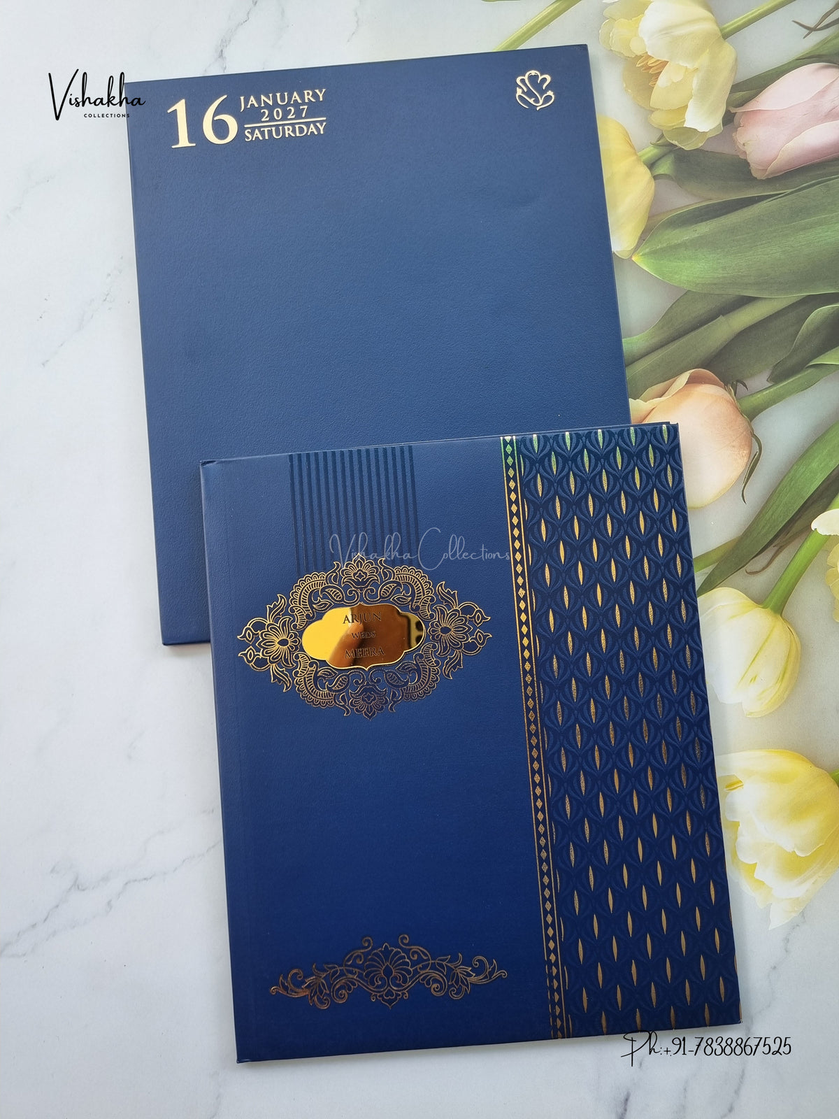 Semi Box Padded Hindu Muslim Christian Sikh Jain invitation Cards SN-266 – image 1