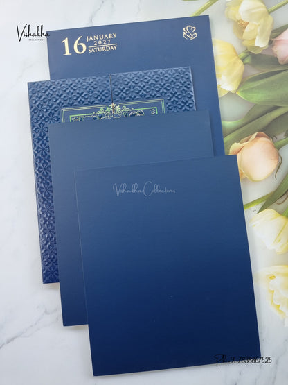 Semi Box Padded Double Door Flower Hindu Muslim Christian Sikh Jain invitation Cards SN-280 – image 3