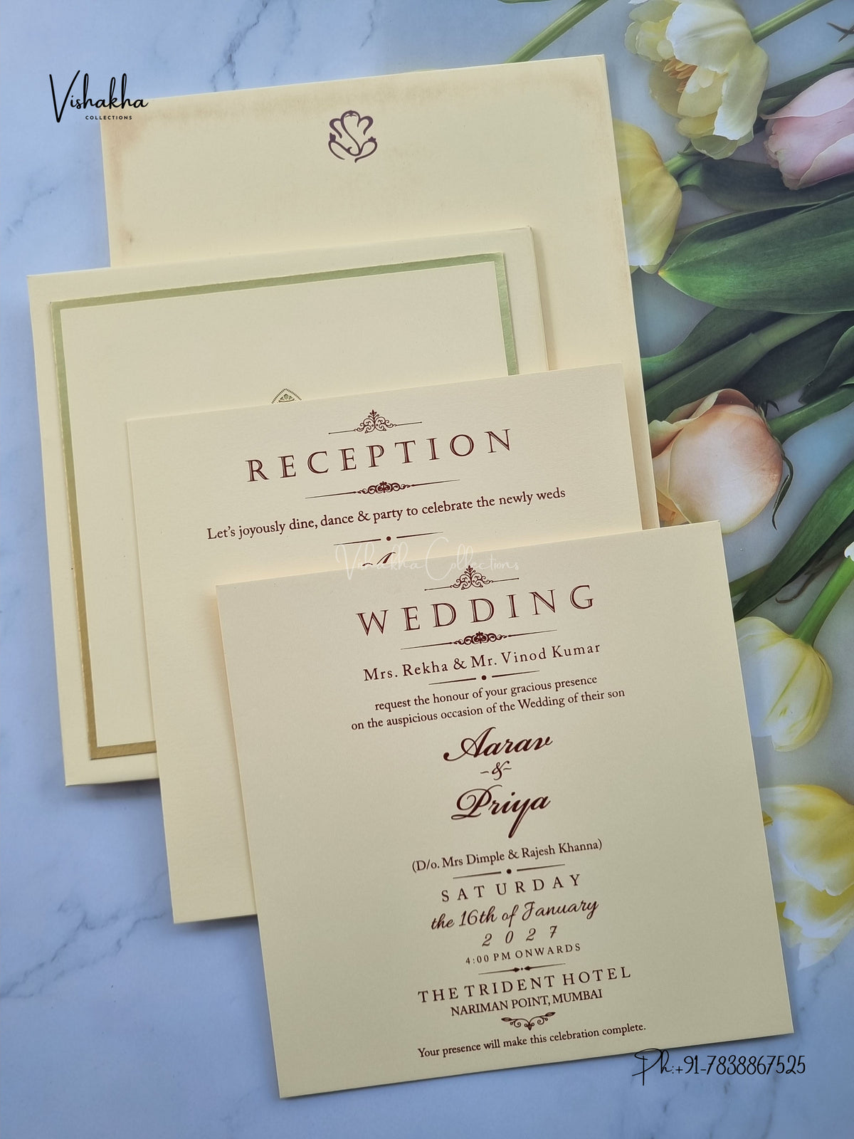 Semi Box Laser Cut Padded Rangoli Hindu Muslim Christian Sikh Jain invitation Cards SN-281 – image 3