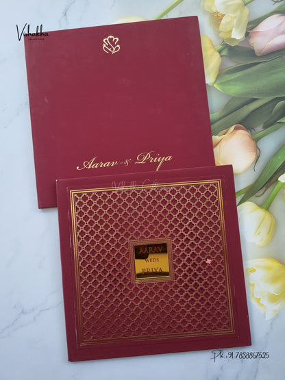 Semi Box Laser Cut Padded Hindu Muslim Christian Sikh Jain invitation Cards SN-286 – image 1