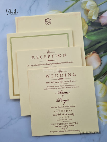 Semi Box Padded Hindu Muslim Christian Sikh Jain invitation Cards SN-287 – image 3