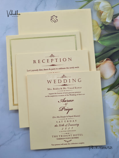 Semi Box Padded Hindu Muslim Christian Sikh Jain invitation Cards SN-289 – image 3