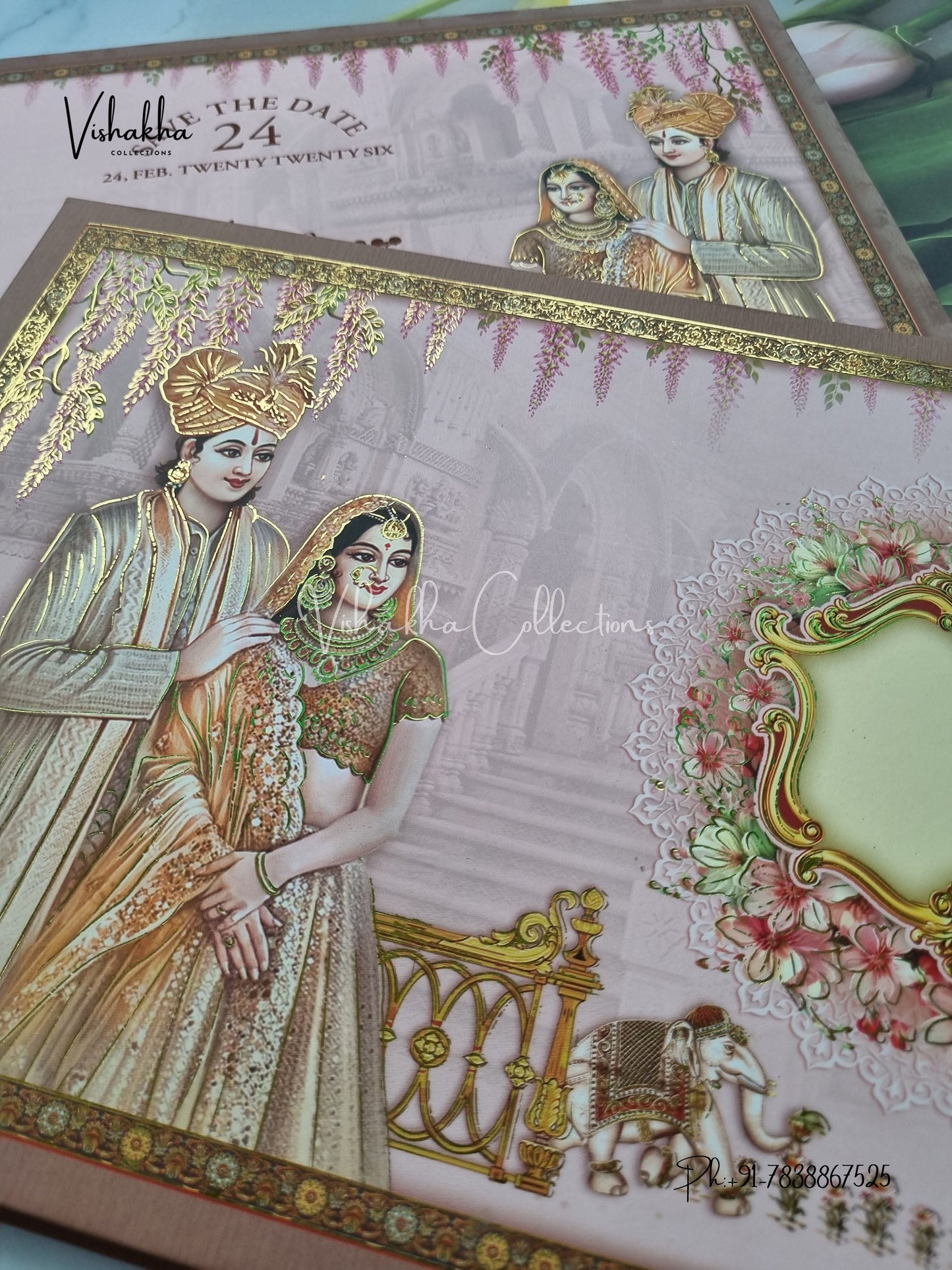 Dulah Dulhan Hindu Sikh Padded invitation Cards ATS-139