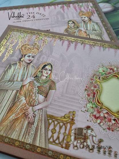 Dulah Dulhan Hindu Sikh Padded invitation Cards ATS-139