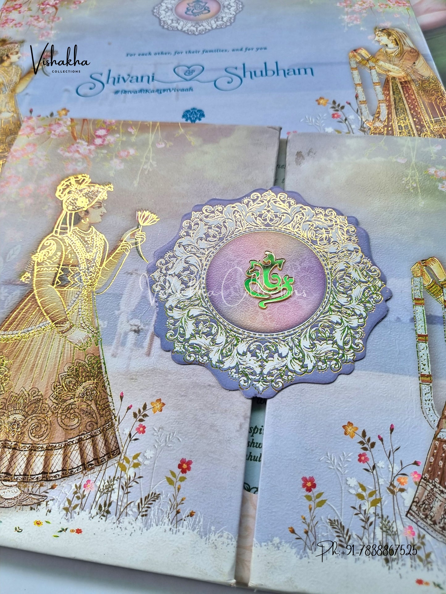 Dulah Dulhan Double Door Hindu Sikh Padded invitation Cards ATS-144