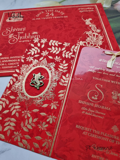 Hindu Muslim Christian Sikh invitation Cards ATS-1561RED