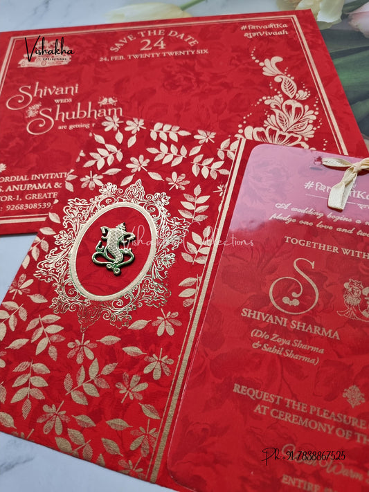 Hindu Muslim Christian Sikh invitation Cards ATS-1561RED