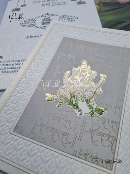 Ganesh Ji Hindu Sikh invitation Cards ATS-1625