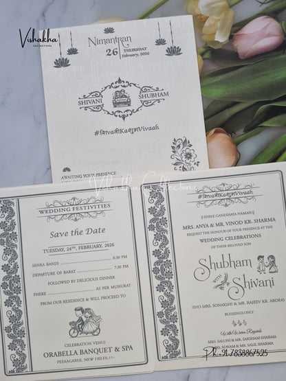 Ganesh Ji Hindu Sikh invitation Cards ATS-1625