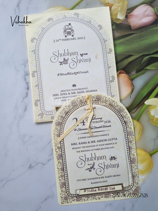 Semi Box Hindu Muslim Christian Sikh invitation Cards ATS-1644