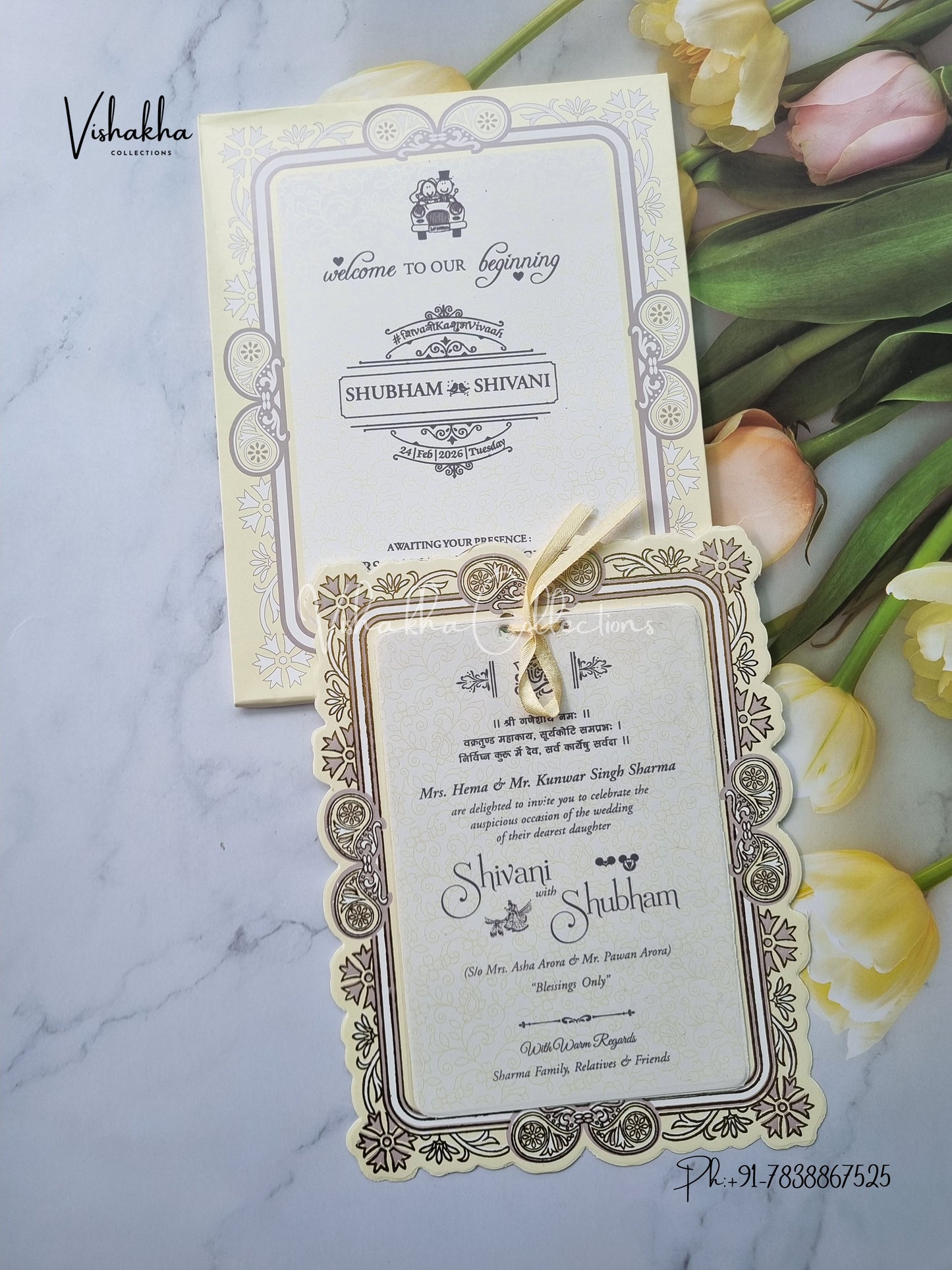 Semi Box Hindu Muslim Christian Sikh invitation Cards ATS-1645