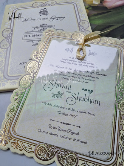 Semi Box Hindu Muslim Christian Sikh invitation Cards ATS-1645