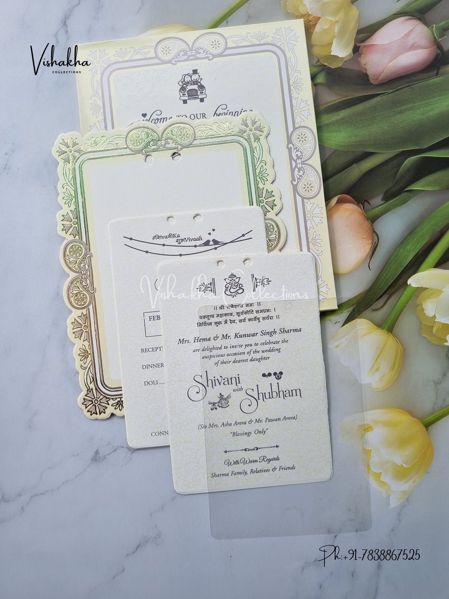 Semi Box Hindu Muslim Christian Sikh invitation Cards ATS-1645