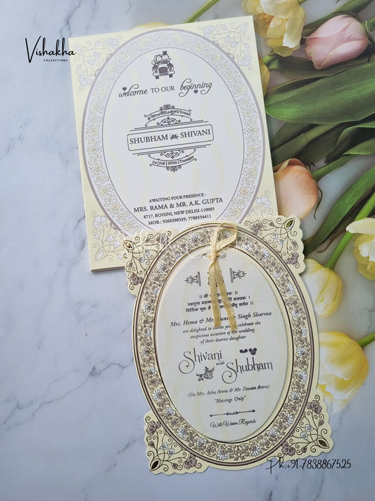 Semi Box Hindu Muslim Christian Sikh invitation Cards ATS-1646