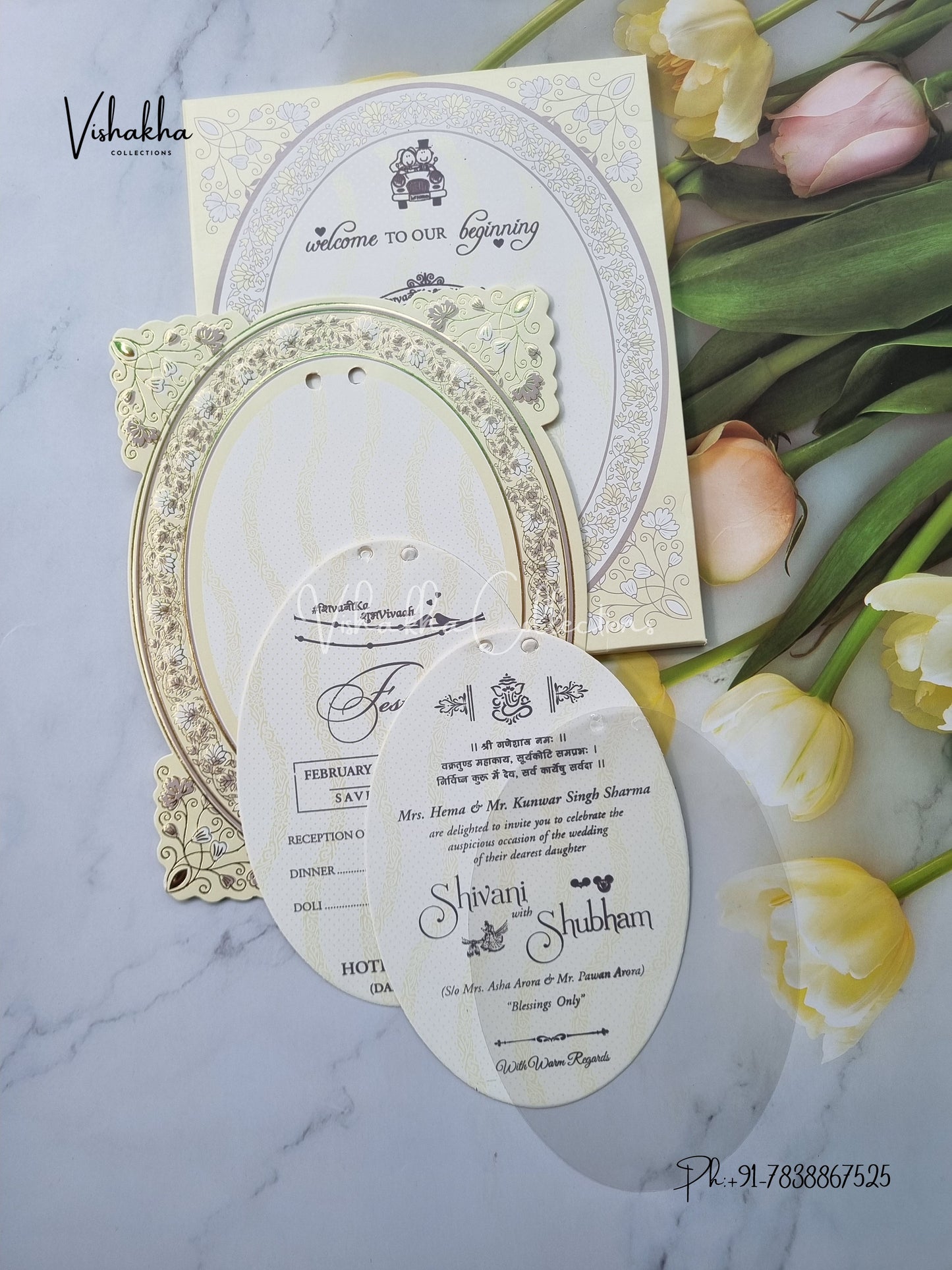 Semi Box Hindu Muslim Christian Sikh invitation Cards ATS-1646