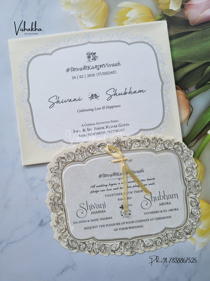 Semi Box Hindu Muslim Christian Sikh invitation Cards ATS-1647