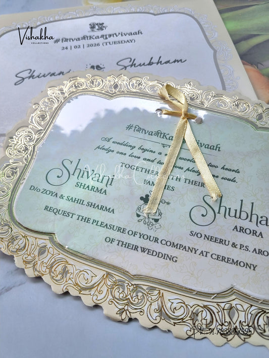 Semi Box Hindu Muslim Christian Sikh invitation Cards ATS-1647