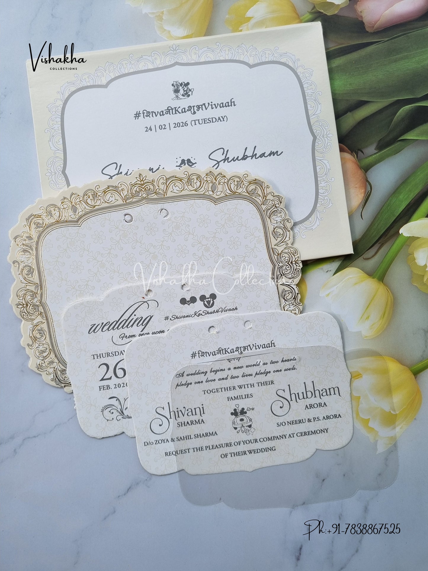 Semi Box Hindu Muslim Christian Sikh invitation Cards ATS-1647