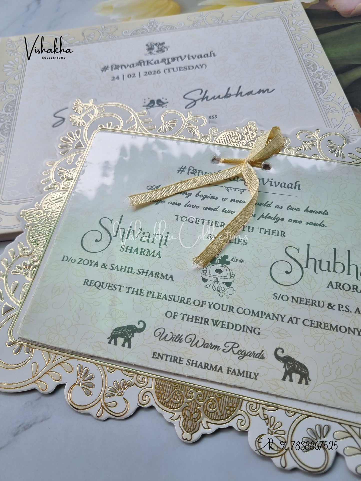 Semi Box Hindu Muslim Christian Sikh invitation Cards ATS-1649