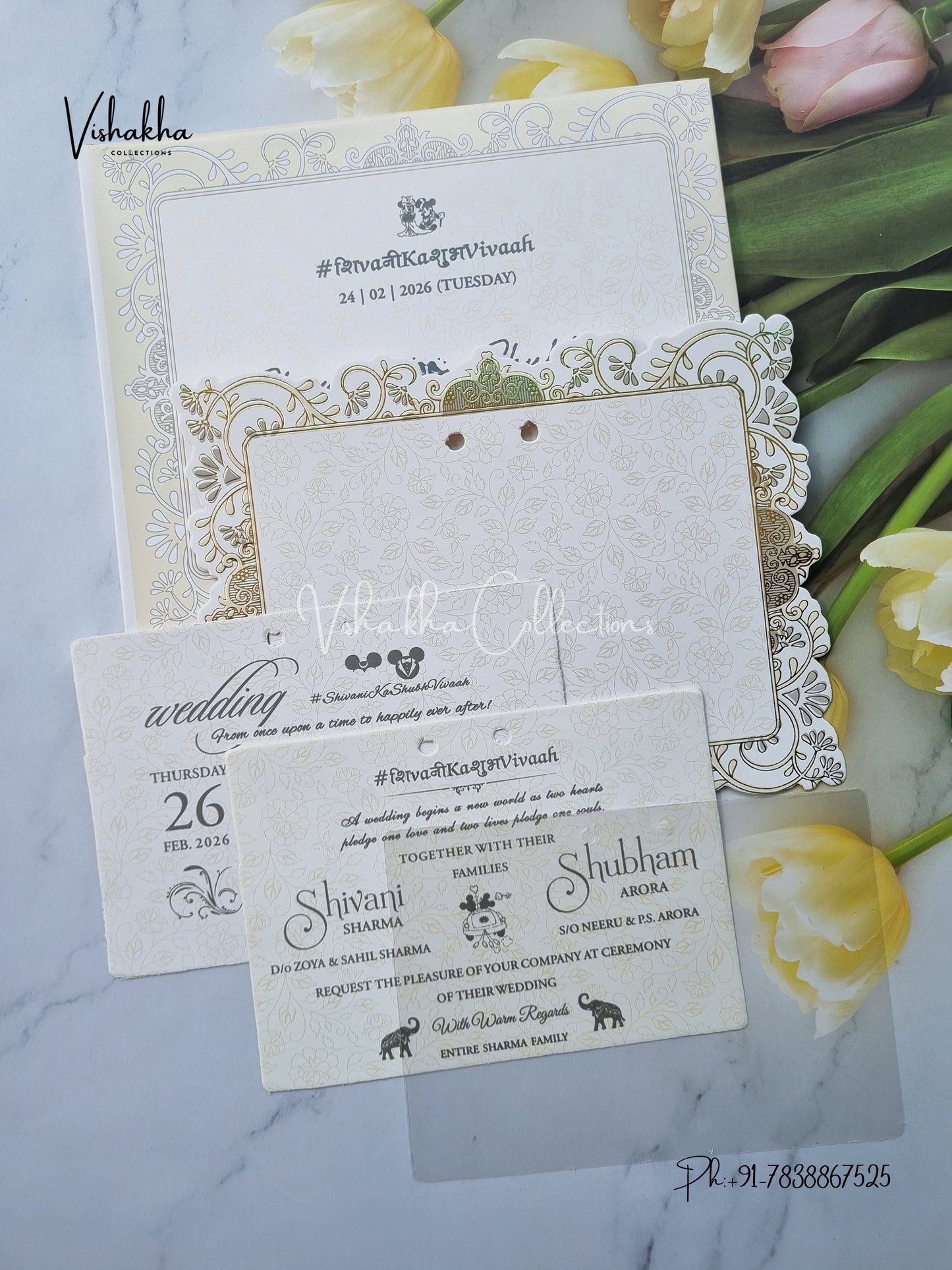 Semi Box Hindu Muslim Christian Sikh invitation Cards ATS-1649