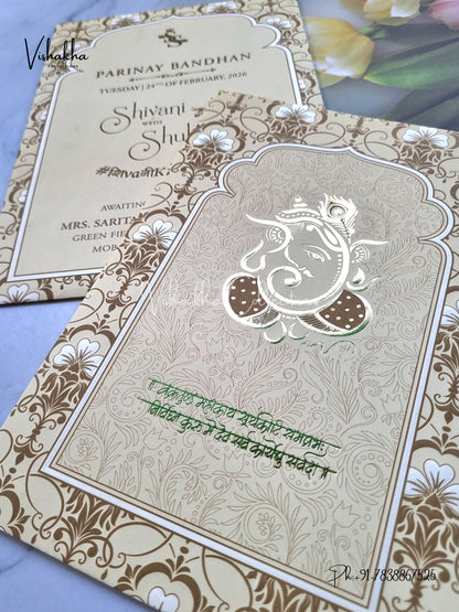Ganesh Ji Hindu Sikh invitation Cards ATS-1705