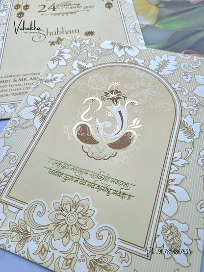 Ganesh Ji Hindu Sikh invitation Cards ATS-1709