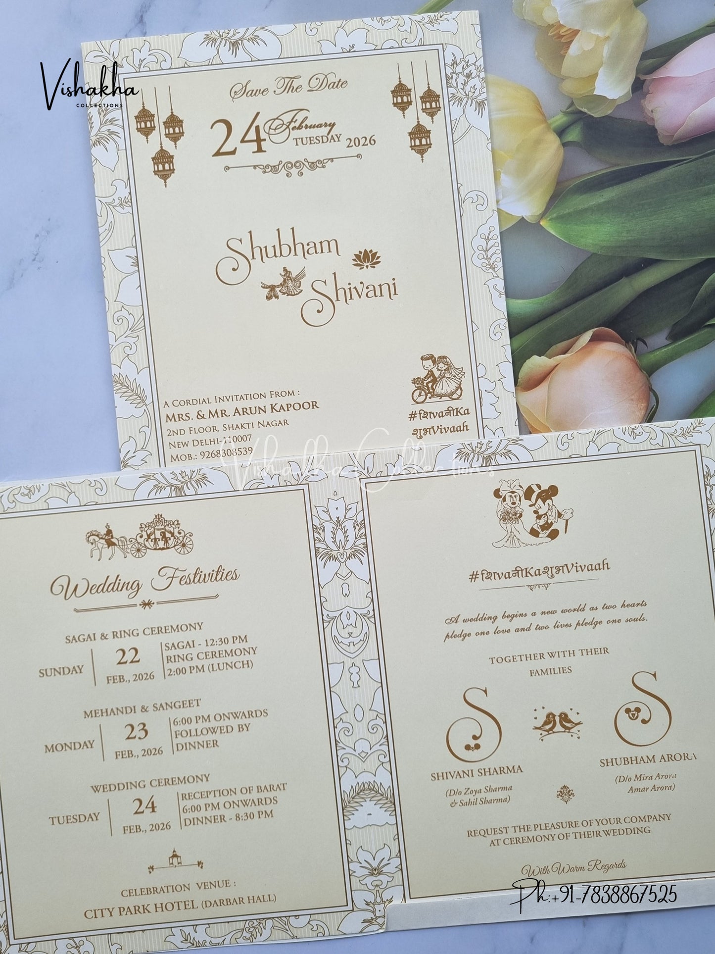 Ganesh Ji Hindu Sikh invitation Cards ATS-1709
