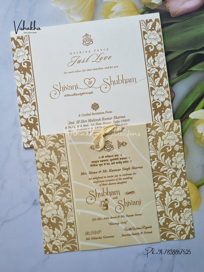 Semi Box Hindu Muslim Christian Sikh invitation Cards ATS-1717