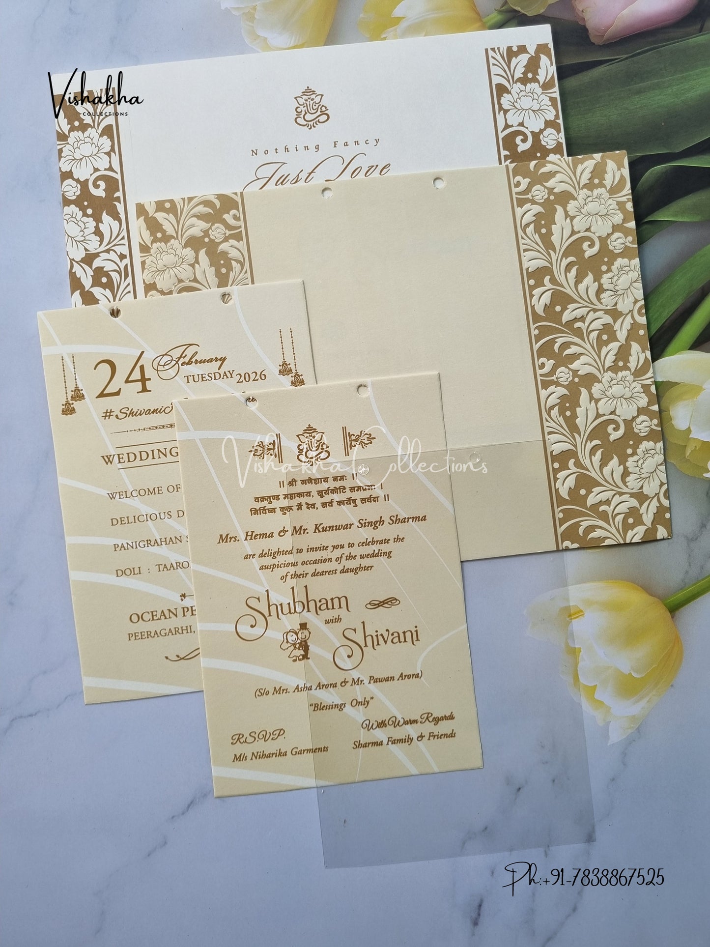 Semi Box Hindu Muslim Christian Sikh invitation Cards ATS-1717
