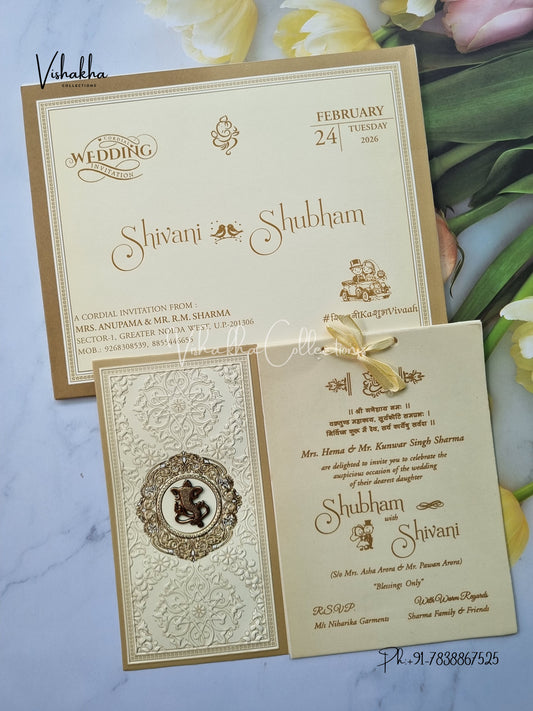 Semi Box Hindu Sikh invitation Cards ATS-1718