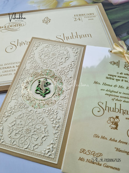 Semi Box Hindu Sikh invitation Cards ATS-1718