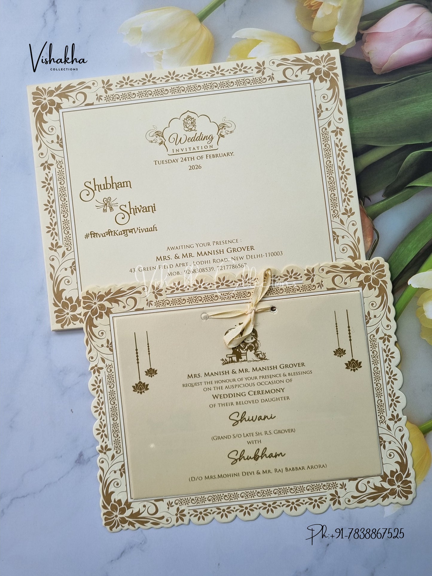 Semi Box Hindu Muslim Christian Sikh invitation Cards ATS-1719