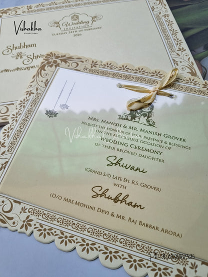 Semi Box Hindu Muslim Christian Sikh invitation Cards ATS-1719