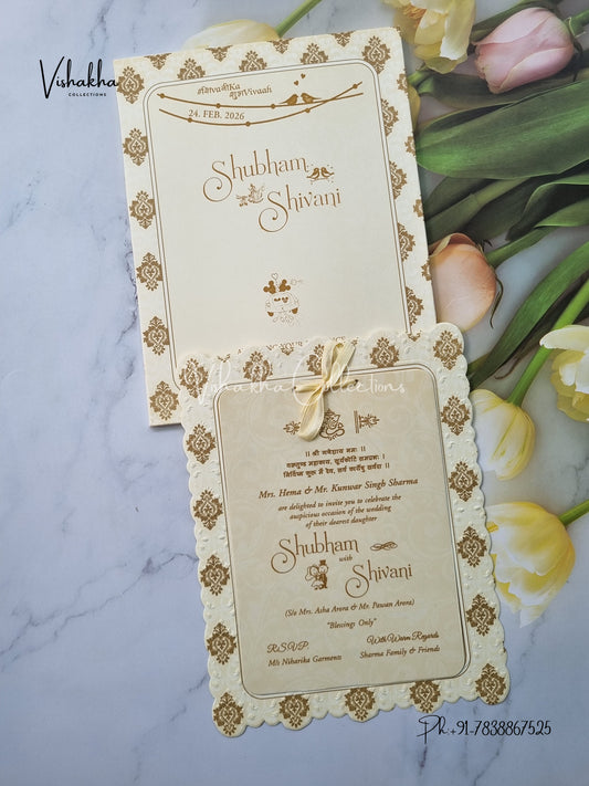 Semi Box Hindu Muslim Christian Sikh invitation Cards ATS-1721