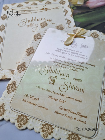 Semi Box Hindu Muslim Christian Sikh invitation Cards ATS-1721