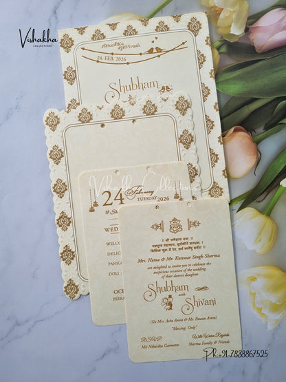 Semi Box Hindu Muslim Christian Sikh invitation Cards ATS-1721