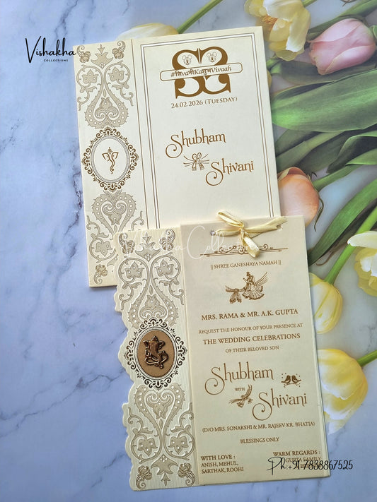 Semi Box Hindu invitation Cards ATS-1722