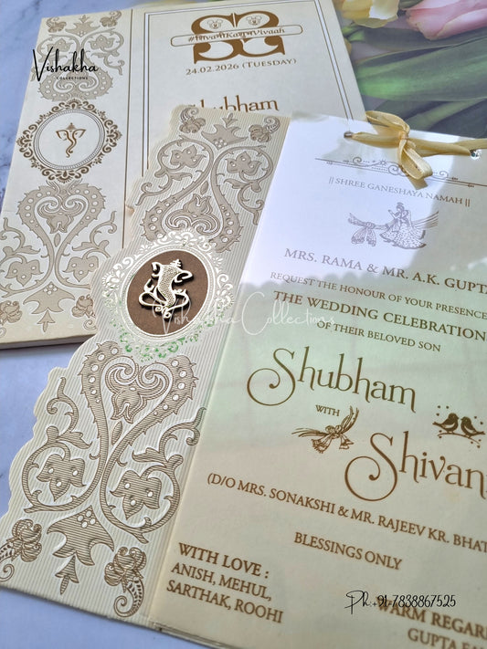 Semi Box Hindu invitation Cards ATS-1722
