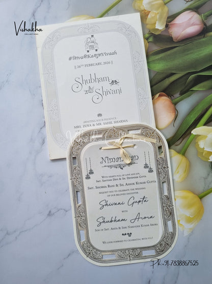 Semi Box Hindu Muslim Christian Sikh invitation Cards ATS-1790