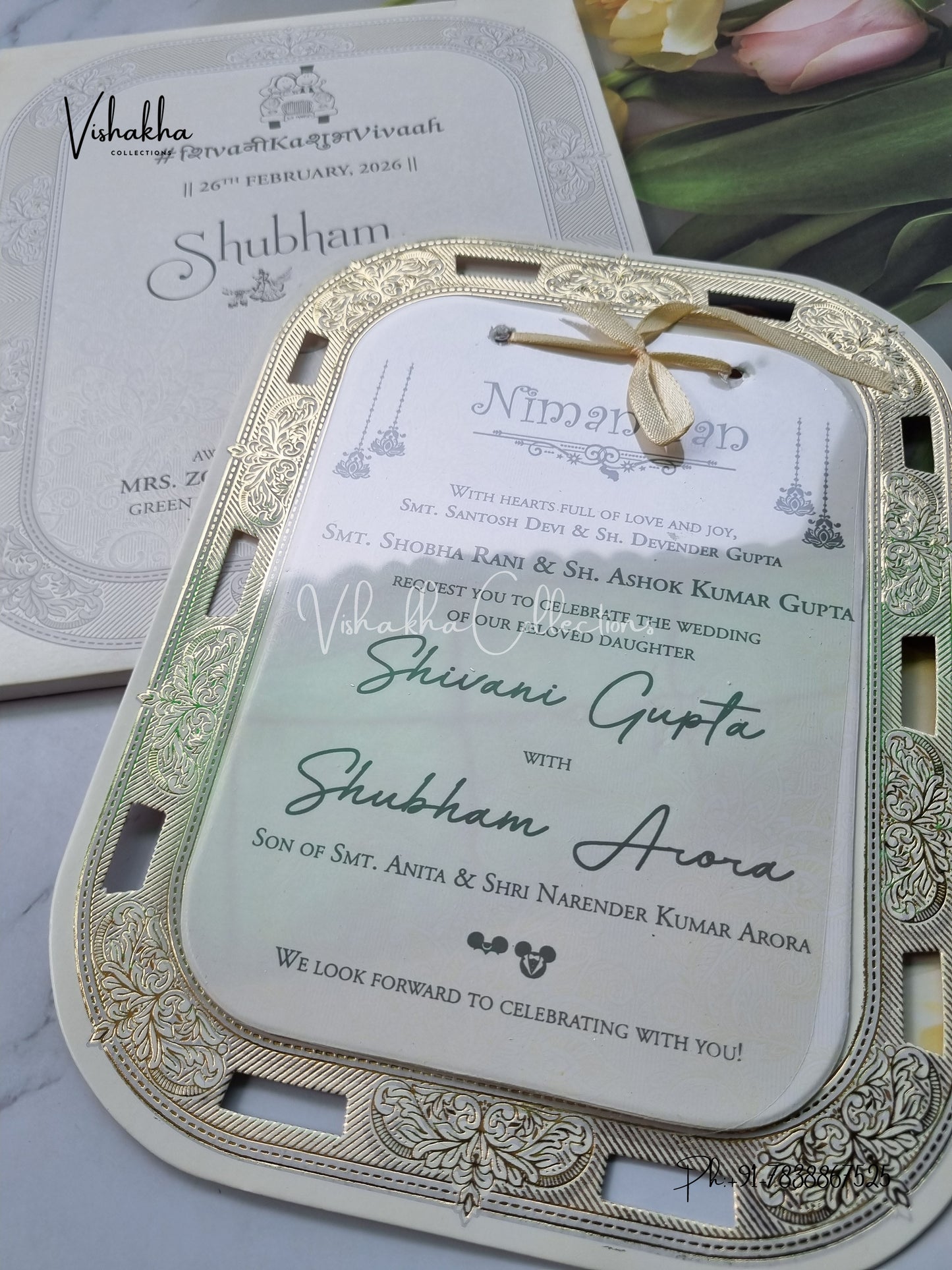 Semi Box Hindu Muslim Christian Sikh invitation Cards ATS-1790