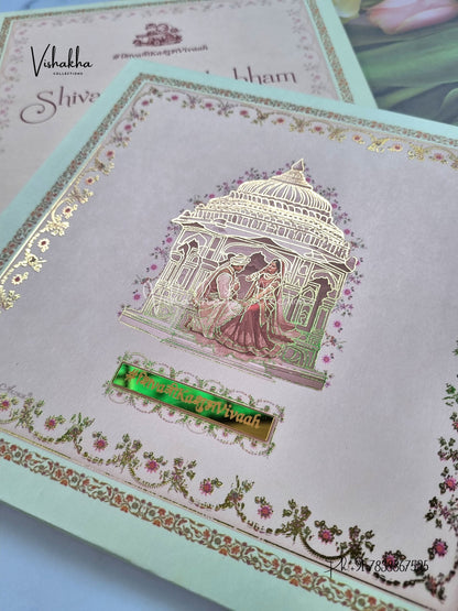 Dulah Dulhan Hindu Sikh Padded invitation Cards ATS-216