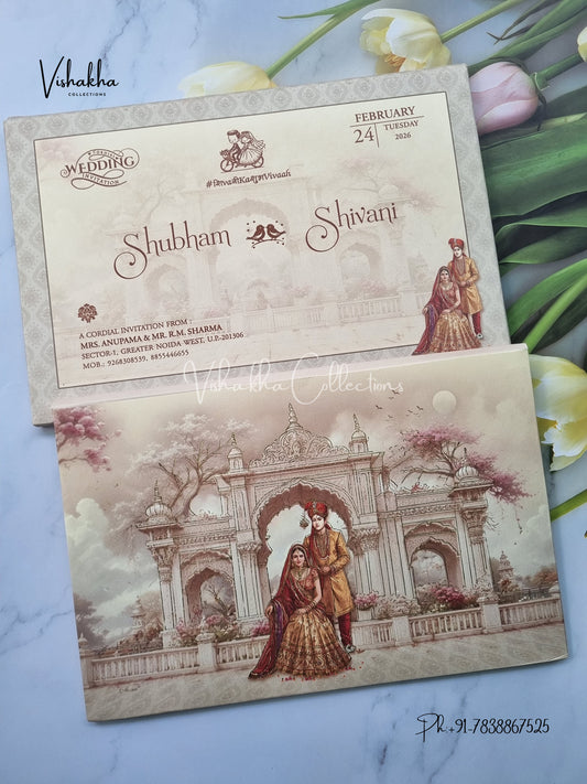Dulah Dulhan Hindu Sikh Padded invitation Cards ATS-221