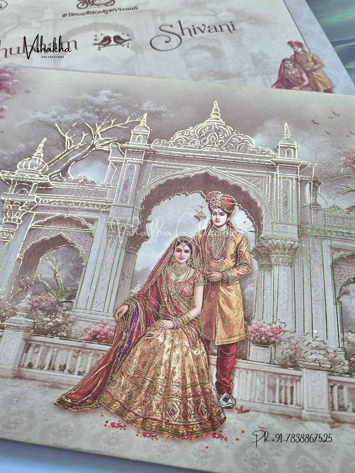 Dulah Dulhan Hindu Sikh Padded invitation Cards ATS-221