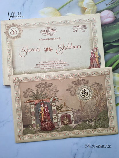 Dulah Dulhan Hindu Jain Sikh Padded invitation Cards ATS-222