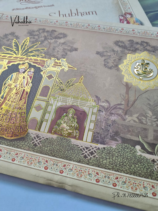 Dulah Dulhan Hindu Jain Sikh Padded invitation Cards ATS-222