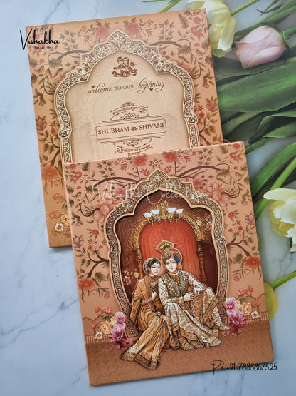 Dulah Dulhan Hindu Sikh Padded invitation Cards ATS-227