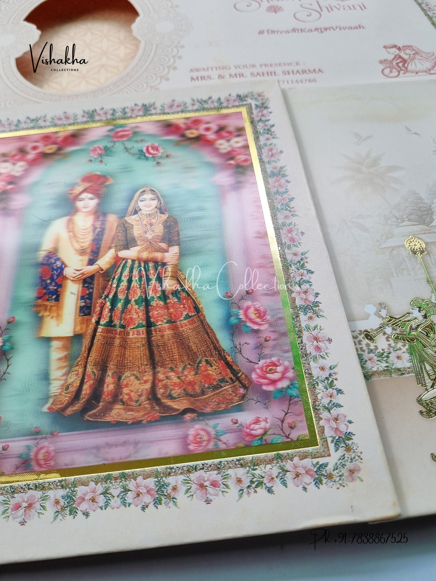 Barat Hathi Dulah Dulhan Hindu Sikh Padded invitation Cards ATS-235-5D